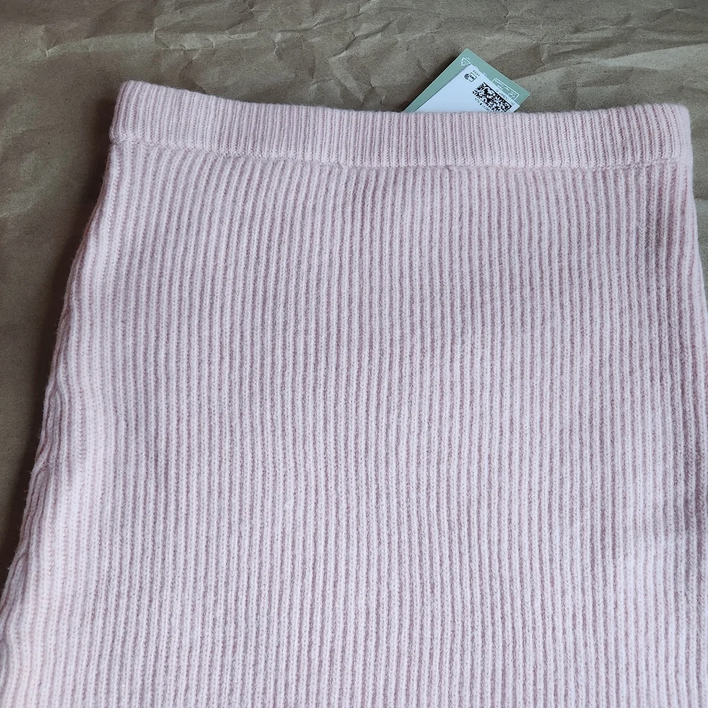 H&M KNIT-RIB Midi Skirt Pink Sz M NWT